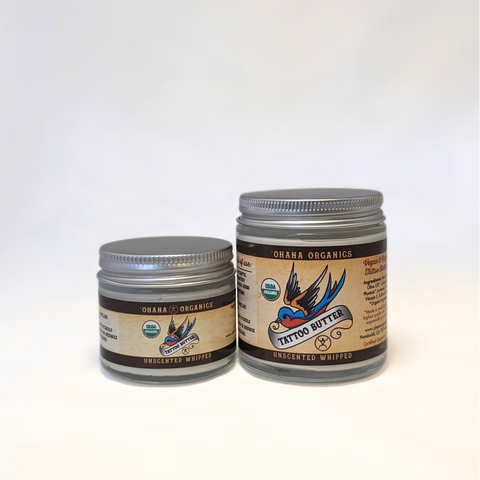 Organic Tattoo Butter- Unscented Whipped 4 oz - Unscented