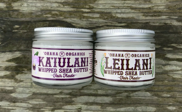 Whipped Shea Butter Creams, Get taken back to the Islands with our soft whipped shea butter. We combine the nourishing properties of a cream with the lightness of a mousse. Created with 90% organic fair trade shea butter and infused with organic lavender and roses, this protective barrier nourishes your skin leaving you with the lovely scent of the islands. Our paraben and phthalate -free scented cream melts into the skin making you feel soft and smooth with no greasy feel. 